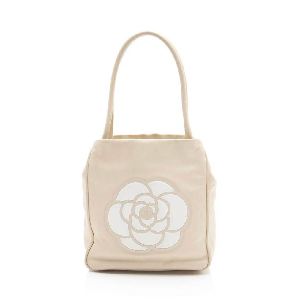 Chanel Vintage Lambskin Camellia Tote